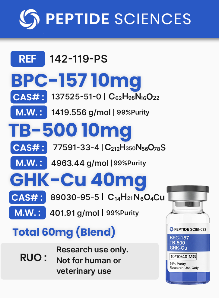 BPC-157, TB-500, KPV, GHK-Cu 80mg (Klow Blend) FREE Shipping New